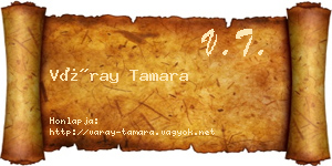 Váray Tamara névjegykártya